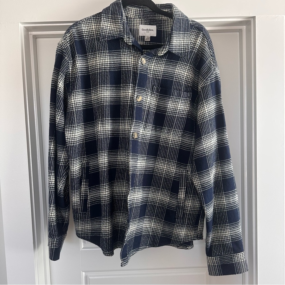 Goodfellow & Co Navy and White Checkered Shirt